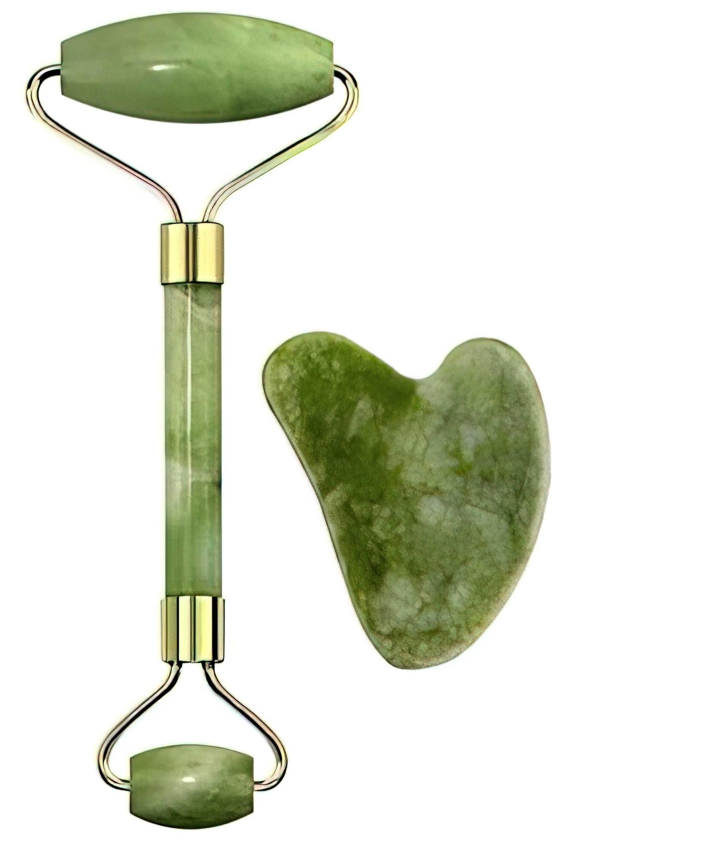 Smooth Facial Roller & Gua Sha Massager Natural Jade Stone